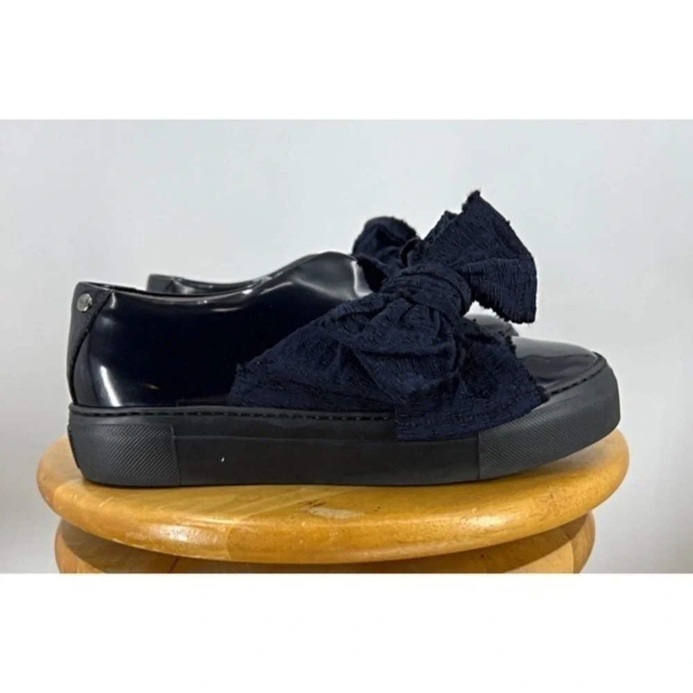 COPY - AGL ATTILIO GIUSTI LEOMBRUNI, NAVY BOW platform slipon sneaker 38.5/8.5